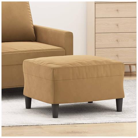 Poggiapiedi Marrone 60x50x41 Cm In Velluto - Foto 2