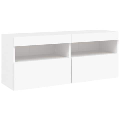 Mobile Tv A Parete Con Luci Led Bianco 100x30x40 Cm - Foto 3