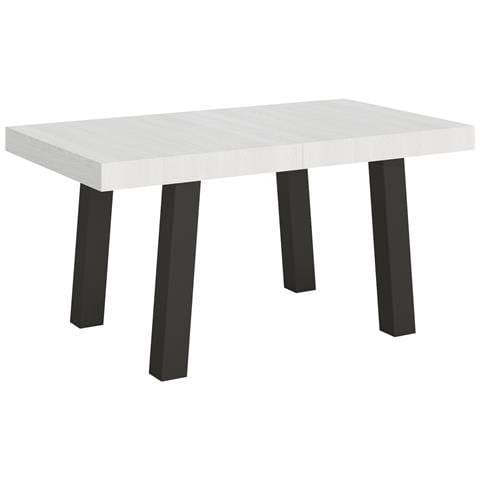 Tavolo Allungabile 90x160/420 Cm Bridge Telaio Antracite - Bianco Frassino - Foto 6
