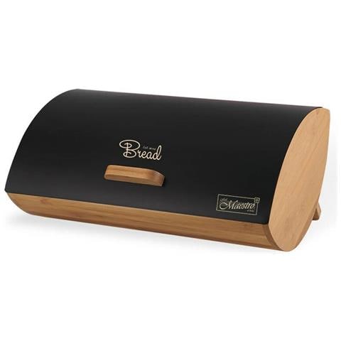 Portapane Mr-1775-black Nero Legno Metallo Bambù 25 X 13,3 X 36,5 Cm - Foto 1