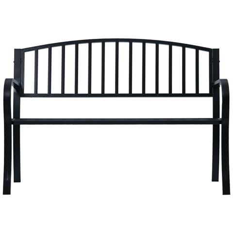 Panca da Giardino Nera 120 cm Acciaio - Foto 2