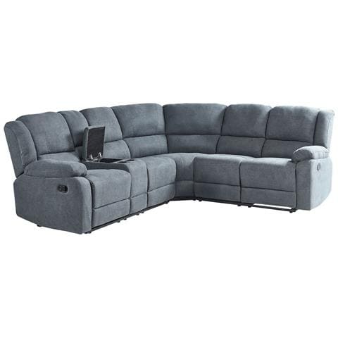 Divano Angolare Con Schienale Regolabile Manualmente Grigio Rokke - Foto 2