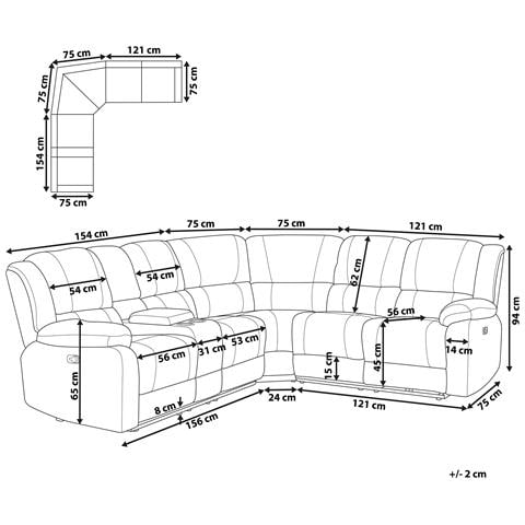 Divano Angolare Con Schienale Regolabile Manualmente Grigio Rokke - Foto 5