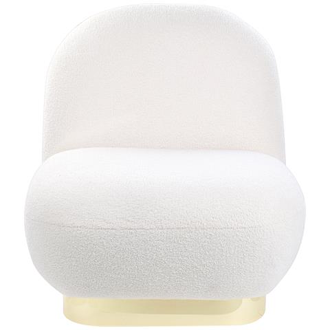 Poltrona Bouclé Bianco E Oro Loviisa - Foto 2