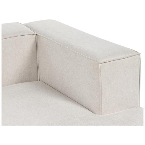 Divano Angolare 2 Posti Vernon Tessuto Beige Chiaro Lato Sinistro - Foto 2