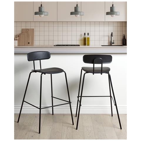 Set Di 2 Sedie Alte Sibley Nero - Foto 1