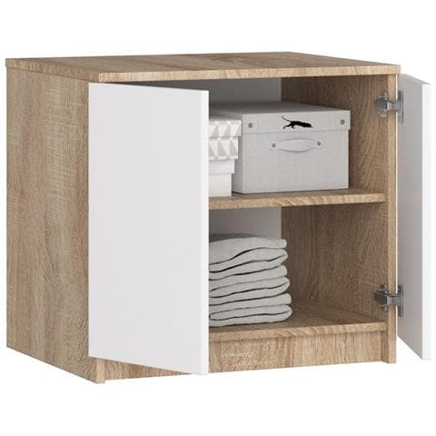 Sopralzo per armadio S60, 60x51x55 cm, Colore Sonoma Quercia e Bianco - Foto 2