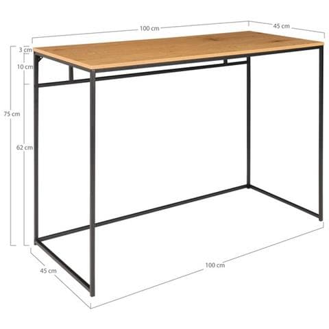 Scrivania Vita - Marrone - Metallo - 45x100x75 Cm - Foto 7