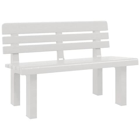 Panchina Da Giardino Bianca 110x52x71 Cm In Polipropilene - Foto 2