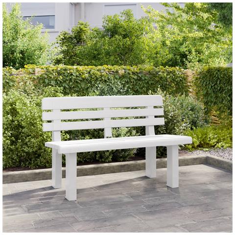 Panchina Da Giardino Bianca 110x52x71 Cm In Polipropilene - Foto 3