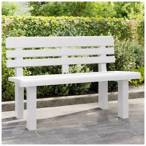 Panchina Da Giardino Bianca 110x52x71 Cm In Polipropilene - Foto 1