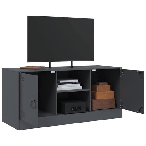 Mobile Porta TV Antracite 99x39x44 cm in Acciaio - Foto 2