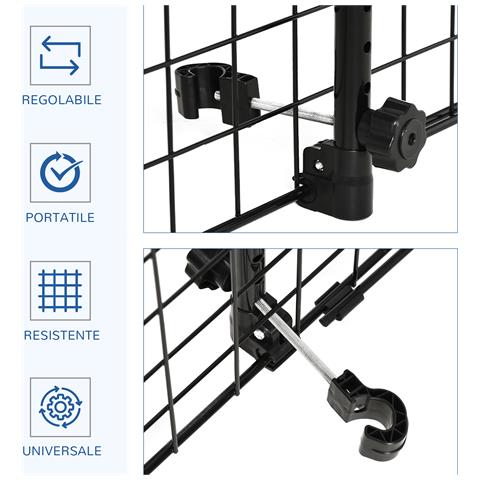 Divisorio Auto Per Cani, Barriera Regolabile Universale, 91-152 X 30 Cm, Nero - Foto 2