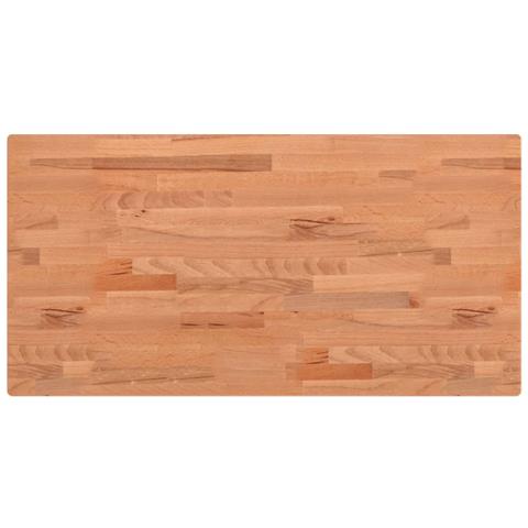 Piano Tavolo 80x40x1,5cm Rettangolare Legno Massello Faggio - Foto 2