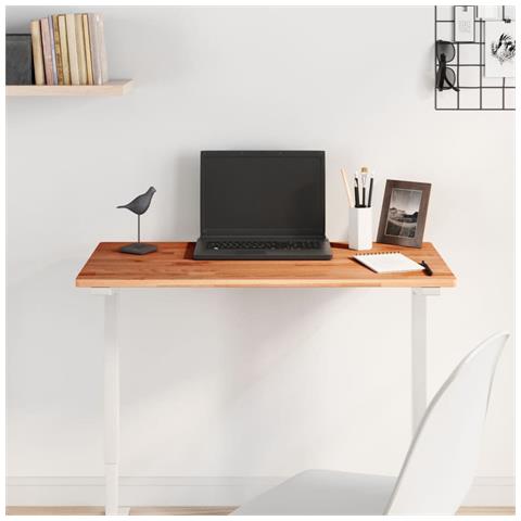 Piano Tavolo 80x40x1,5cm Rettangolare Legno Massello Faggio - Foto 1