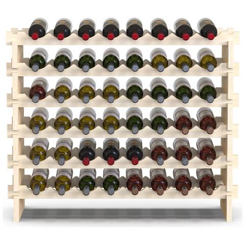 Cantinetta Portavino In Legno Naturale Con 48 Scomparti Vino Bar Portabottiglie - Foto 2