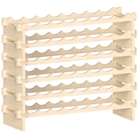 Cantinetta Portavino In Legno Naturale Con 48 Scomparti Vino Bar Portabottiglie - Foto 4