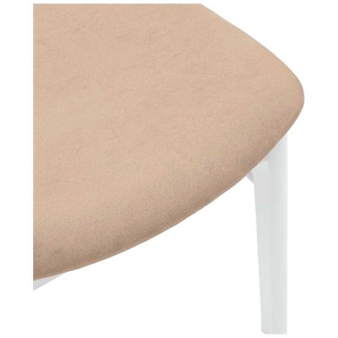 Sedie da Pranzo con Cuscini 2 pz Bianco Legno Massello di Hevea - Foto 10