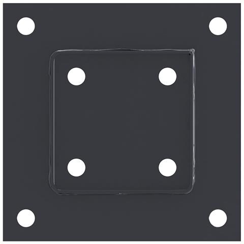 Basi per Pali Quadrati 4 pz 81x81 mm Acciaio Verniciato Polvere - Foto 2