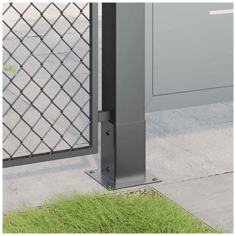 Basi per Pali Quadrati 4 pz 81x81 mm Acciaio Verniciato Polvere - Foto 9