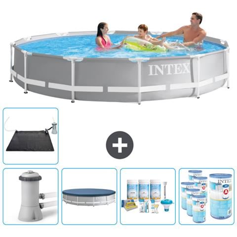 Piscina Fuori Terra - In Giro - 366x366x76 Cm - Grigio - Include Accessori Coordinati Cb18 - Foto 1
