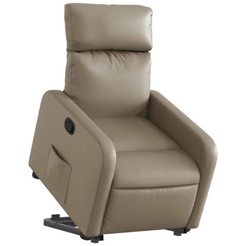 Poltrona Alzapersona Reclinabile Cappuccino In Similpelle - Foto 2