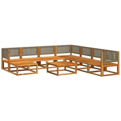 Lusso Casadino -  Set Divano Giardino 9 Pz Con Cuscini Legno Massello Di Acacia - Foto 2
