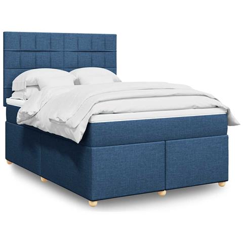 Giroletto a Molle con Materasso Blu 140x190 cm in Tessuto - Foto 2
