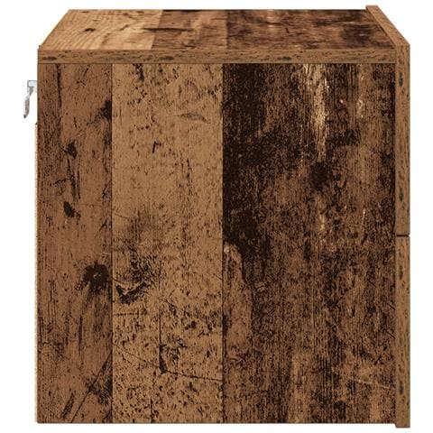 Comodini con luci LED 2 pz da appendere a muro in legno antico - Foto 9