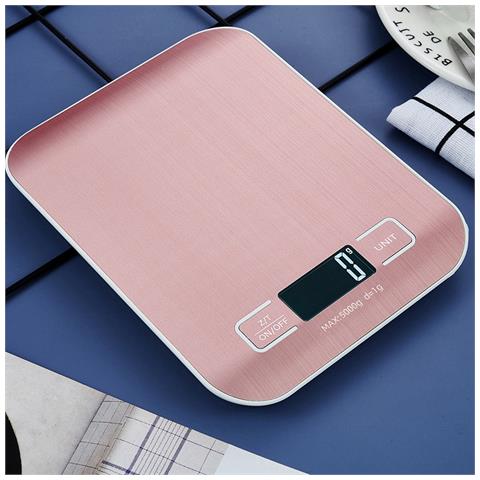 Bilancia Da Cucina Digitale Ricaricabile Con Batterie Incluse - Oro Rosa 10 Kg / 1 G - Foto 4