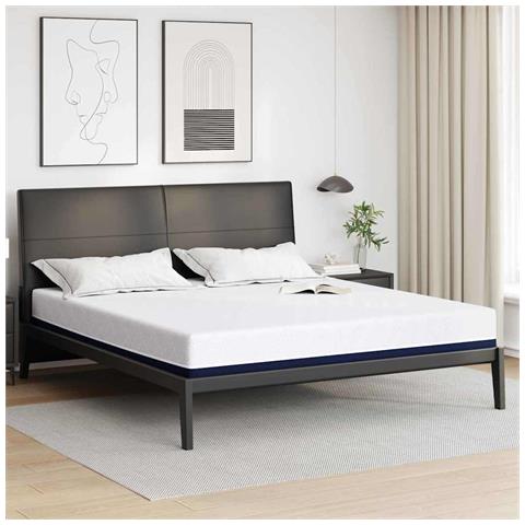 Materasso Bianco e Blu 200 x 200 cm Schiuma - Foto 2