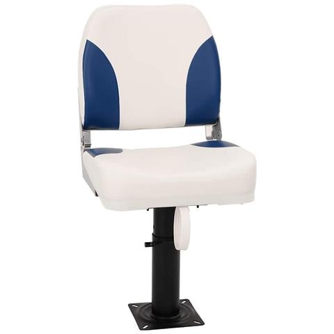 Set Sedile per Barca Pieghevole 4 pz Blu e Bianco 41x36x48 cm - Foto 2