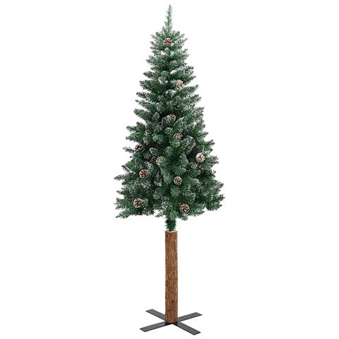 Lusso Casadino -  Albero Di Natale Sottile Con Legno Vero E Neve Verde 180 Cm - Foto 2
