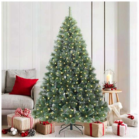 Albero di Natale artificiale con 300 LED Verde 180 cm PE e PVC - Foto 2