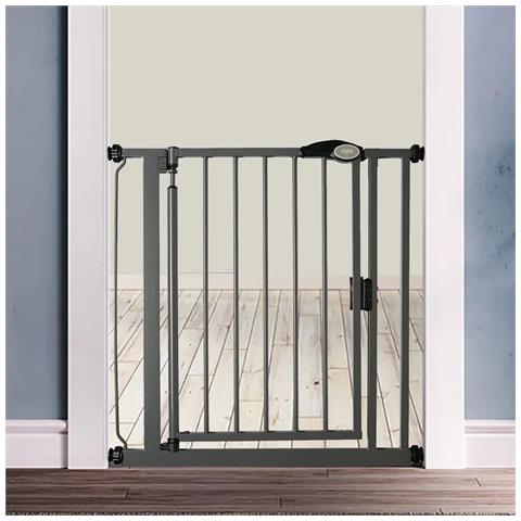 Safetots Cancelletto Per Scale A Pressione Con Chiusura Automatica, 111cm - 118cm, Grigio Ardesia - Foto 4
