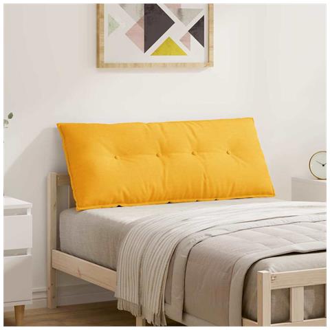 Cuscino per Schiena Giallo Chiaro 120 x 50 cm Tessuto in Cords - Foto 2