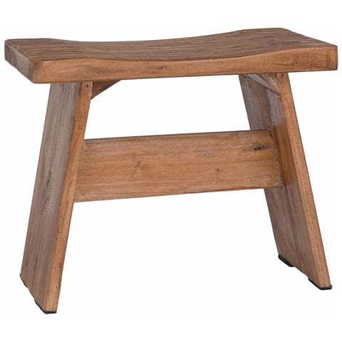 Pouf Naturale 40 x 25 x 31 cm Legno di Mogano - Foto 1