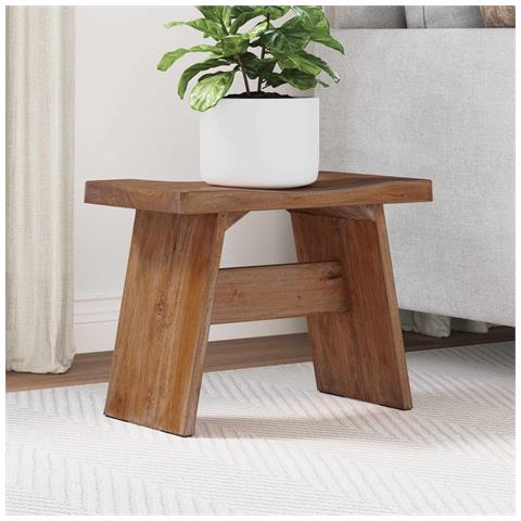 Pouf Naturale 40 x 25 x 31 cm Legno di Mogano - Foto 2