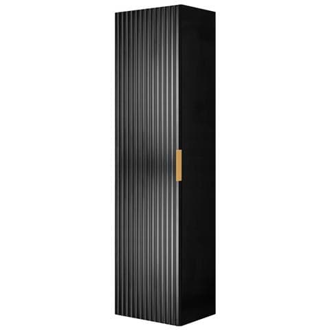 | Mobili da bagno | Nero opaco | L /A /D ca. 35/136/27 cm | Mobili da bagno, mobile da bagno, armadio alto da bagno | 1 anta Softclose - Foto 1