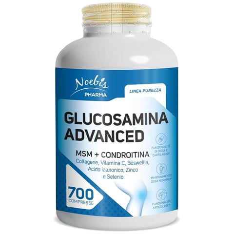 Glucosamina Advanced 700 Compresse - Glucosamina, MSM, Condroitina, Collagene, Acido Ialuronico e Boswellia - Benessere Articolare, Cartilagini e Mobilità - Foto 1