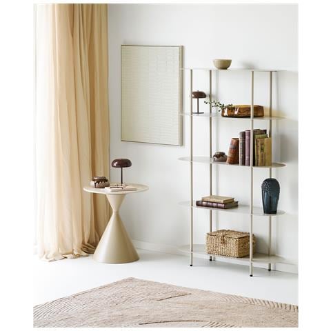 Libreria Rieti A 5 Ripiani In Metallo Sabbia 90×31×150 Cm - Foto 4