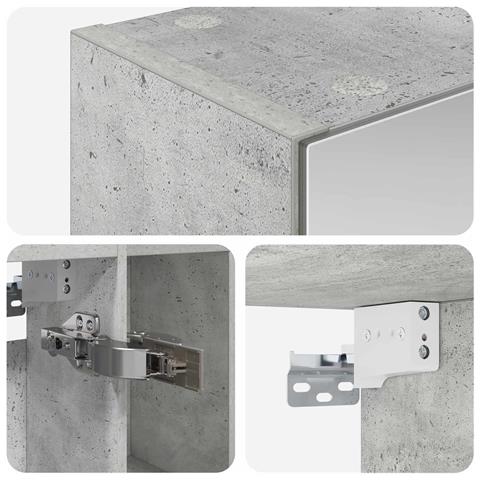 Mobiletto per specchio da bagno con lo scaffale Grigio cemento - Foto 9