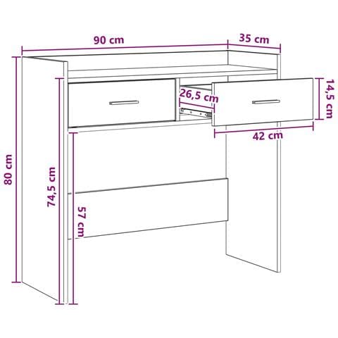 Tavolo consolle Rovere Fumo 90 x 35 x 80 cm - Foto 8