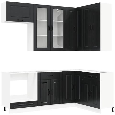 Unità Cucina KALMAR 8 pcs Nero Legno ingegnerizzato - Foto 1