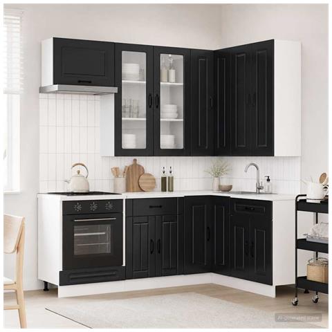 Unità Cucina KALMAR 8 pcs Nero Legno ingegnerizzato - Foto 2