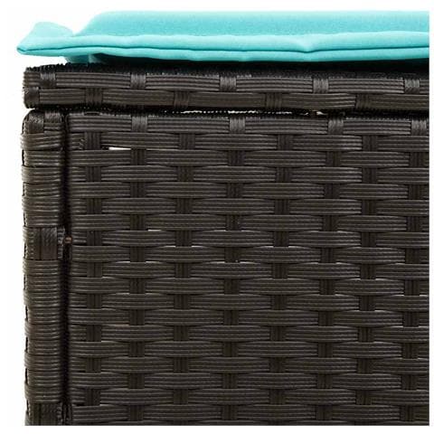 Lettino prendisole con Tavolino e Cuscino in Polyrattan Nero - Foto 9