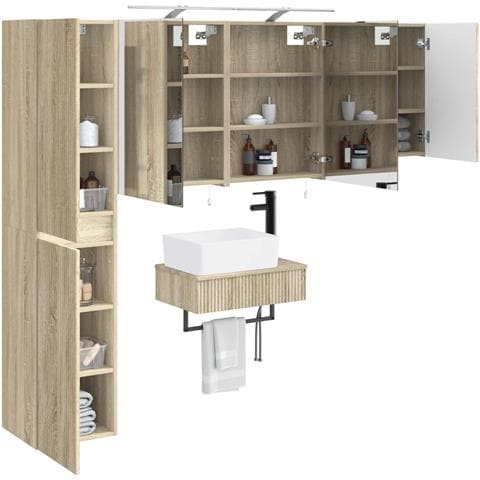 Set di mobili per il bagno 5 pcs Rovere Sonoma - Foto 2