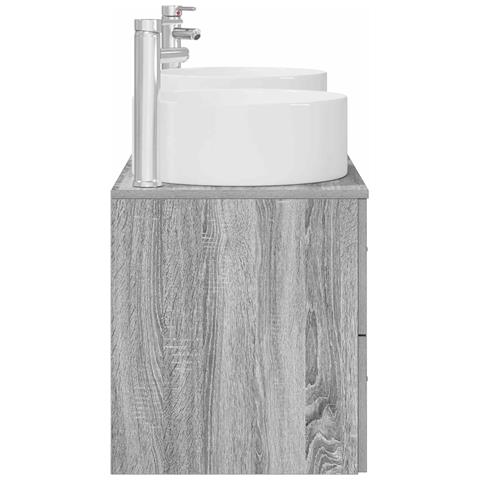 Set di mobili per il bagno 3 pz Sonoma grigio - Foto 10