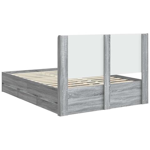 Struttura del letto con stoccaggio e testata Grigio Sonoma - Foto 2