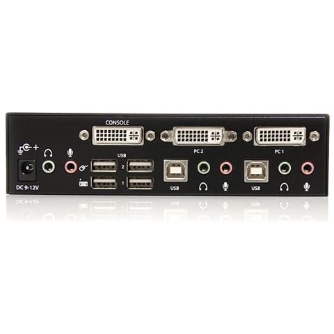 Switch KVM DVI USB 2 porte, con audio e hub USB 2.0 - Foto 4